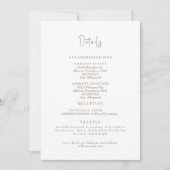 Einfach White Wedding Details Umschließung Einladung (Vorderseite)
