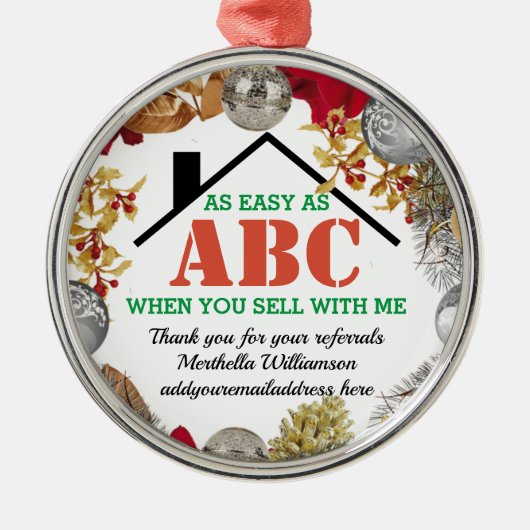 EINFACH WIE ABC Realtor Client Weihnachten Ornament Aus Metall (Vorne)
