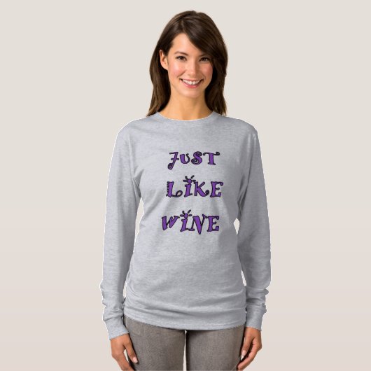 EINFACH WIE WEINweibchen's langärmeliger T - Shirt (Vorne ganz)