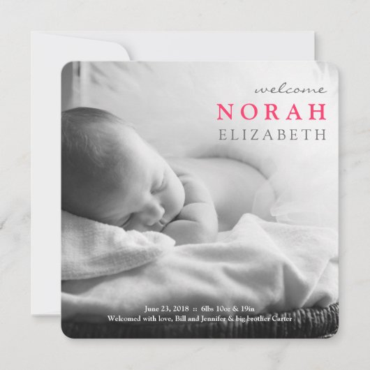 Einfach Willkommen | Kinderankündigung Ankündigung (Vorderseite)