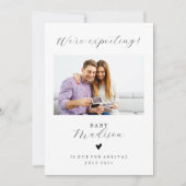 Einfach, wir erwarten Baby Announcement Card Einladung (Vorderseite)