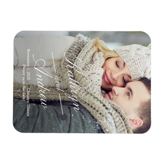 Einfach: Wir Hochzeit speichern das Date Magnet (Horizontal)