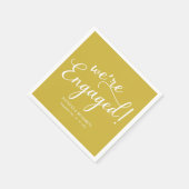 Einfach: Wir sind Verlobte Engagement Party Gold N Serviette (Ecke)
