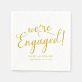 Einfach: Wir sind Verlobtes Engagement Party Gold Serviette (Vorderseite)