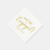 Einfach: Wir sind Verlobtes Engagement Party Gold Serviette (Ecke)