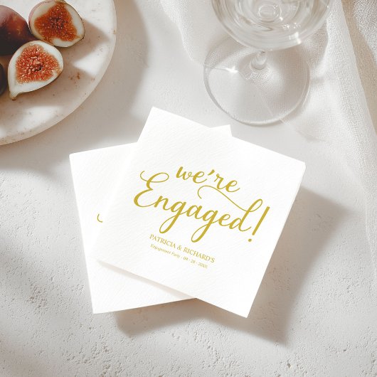 Einfach: Wir sind Verlobtes Engagement Party Gold Serviette