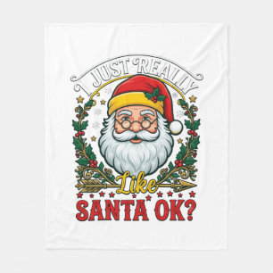 Einfach Wirklich Wie Santa Ok Weihnachten Claus St Fleecedecke