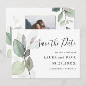 Einfach wunderschöne botanische Vegetation Save th The Date (Vorne/Hinten)