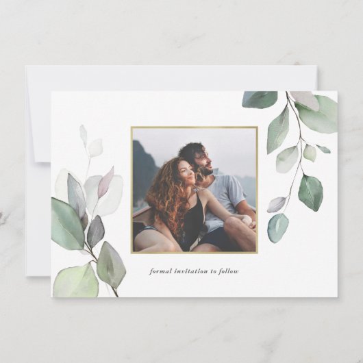 Einfach wunderschöne botanische Vegetation Save th The Date (Rückseite)