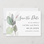 Einfach wunderschöne botanische Vegetation Save th The Date (Vorderseite)