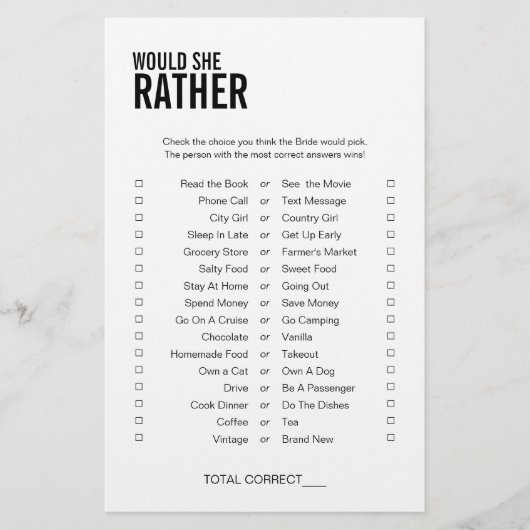 Einfach würde sie eher Brautparty spielen (Vorderseite)