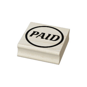 Einfach "ZAHLTE" GummiBriefmarke Gummistempel