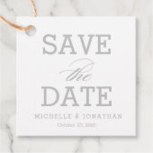 Einfach zeitlos EDITABLE FARBE Save the Date Geschenkanhänger (Vorderseite)