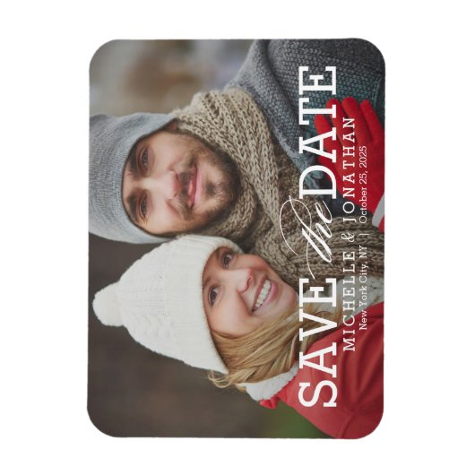 Einfach zeitlos EDITABLE FARBE Save the Date Magnet (Vertikal)