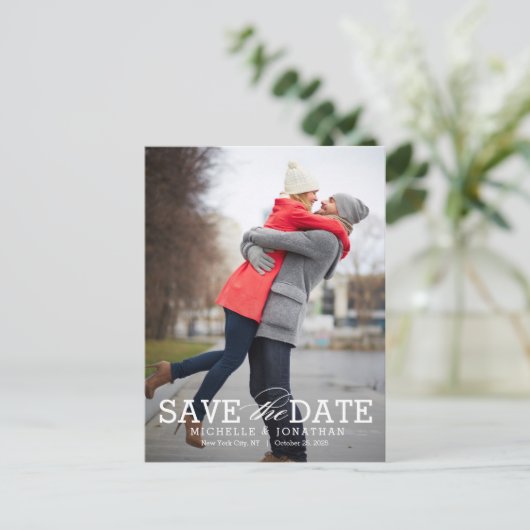Einfach zeitlos EDITABLE FARBE Save the Date Postkarte (Stehend Vorderseite)