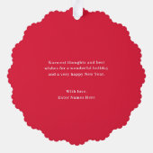 Einfach zeitlos Foto Ornament Weihnachtskarte Karte (Rückseite)