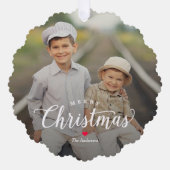 Einfach zeitlos Foto Ornament Weihnachtskarte Karte (Vorderseite)