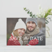 Einfach zeitlose Foto Save the Date Karte (Stehend Vorderseite)