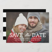 Einfach zeitlose Foto Save the Date Karte (Vorne/Hinten)