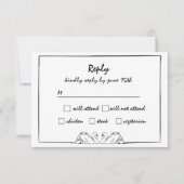 Einfach zeitloser, handgeschriebener Schwan Zeichn RSVP Karte (Vorderseite)