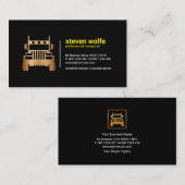 Einfach zeitloser Retro-Gold-Semi-Truck Visitenkarte (Vorne/Hinten)