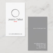 Einfach Zen-Kreis grau/weiß Visitenkarte (Vorne/Hinten)