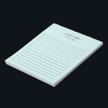 Einfach zu erledigen Moderne Aquamarine Türkis Notizblock<br><div class="desc">Elegant aquamarin / türkisfarben zu führen Notizblock mit Ihrem Namen mit Swashes in einer handgeschriebenen Skriptkalligraphie zusammen mit einer Checkliste. Ein einfaches und feminines Design,  das sich ideal für Lehrer oder Kleinunternehmer eignet.</div>