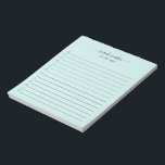 Einfach zu erledigen Moderne Aquamarine Türkis Notizblock<br><div class="desc">Elegant aquamarin / türkisfarben zu führen Notizblock mit Ihrem Namen mit Swashes in einer handgeschriebenen Skriptkalligraphie zusammen mit einer Checkliste. Ein einfaches und feminines Design,  das sich ideal für Lehrer oder Kleinunternehmer eignet.</div>