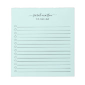 Einfach zu erledigen Moderne Aquamarine Türkis Notizblock (Vorderseite)