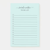 Einfach zu erledigen Moderne Aquamarine Türkis Post-it Klebezettel (Vorderseite)