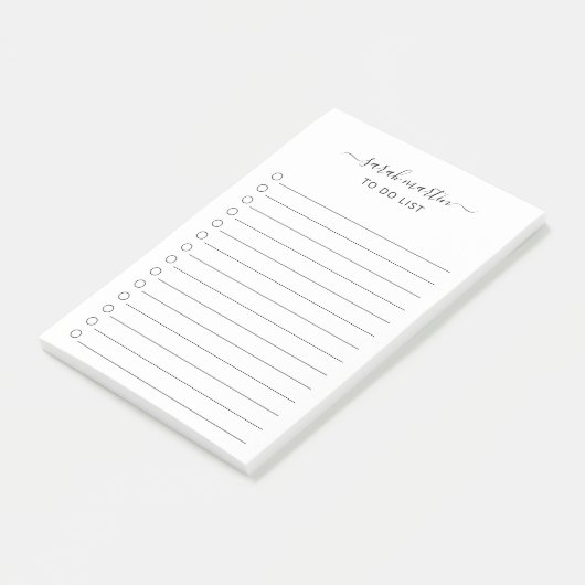 Einfach zu erledigen, moderne Schwarz-Weiß-Eleganz Post-it Klebezettel (angewinkelt)