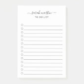 Einfach zu erledigen, moderne Schwarz-Weiß-Eleganz Post-it Klebezettel (Vorderseite)