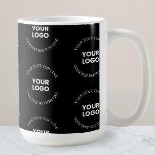Einfach zu ersetzendes Logo und bearbeitbarer Text Kaffeetasse