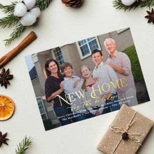 Einfach zu Hause FOIL-Weihnachts-Umzugsankündigung Folien Feiertagskarte