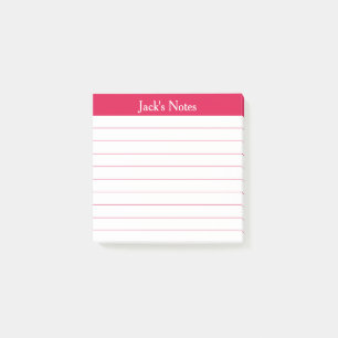 Einfach zu lesen, kirschrot liniert, personalisier post-it klebezettel