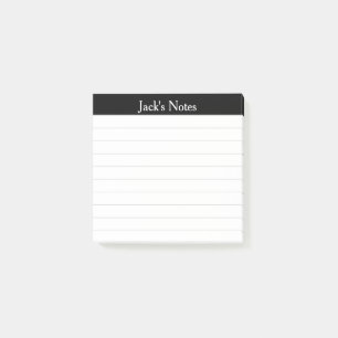 Einfach zu lesen, schwarze graue linierte Personal Post-it Klebezettel
