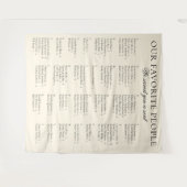 Einfach zu lesendes großes Stoff-Hochzeitssitzplan Wandteppich (Vorderseite (Horizontal))