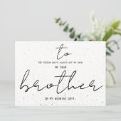 Einfach zu meinem Bruder auf unserem Hochzeitstag  (Stehend Vorderseite)