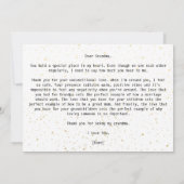 Einfach zu meinem Oma auf unserem Hochzeitstag (Rückseite)