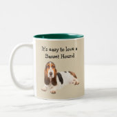 Einfach zur Liebe ein Dachshund-Jagdhund Zweifarbige Tasse (Links)