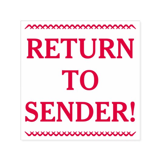 Einfach "ZURÜCK ZUM SENDER!" Briefmarke Permastempel (Design)