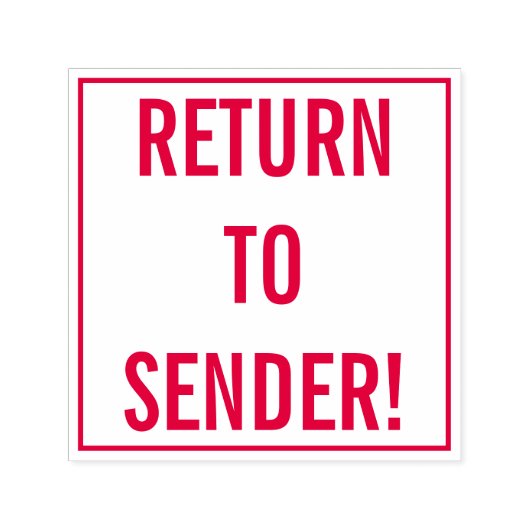 Einfach "ZURÜCK ZUM SENDER!" Briefmarke Permastempel (Design)