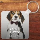 Einfach, zweiseitig mit 2 Fotos Schlüsselanhänger (Rückseite)