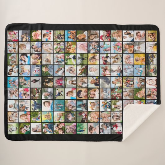 Einfache 117 Square Foto Collage benutzerdefiniert Sherpadecke (Vorderseite (Horizontal))