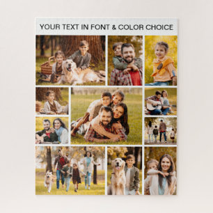 Einfache 11-Foto-Collage Ihr Text Puzzle