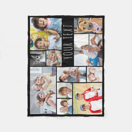 Einfache 11 FotoCollage - Ihre Farbe anpassen Fleecedecke (Vorderseite)