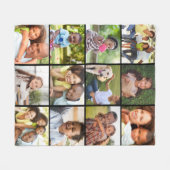 Einfache 12 Bild Collage Vorlage Schwarz Fleecedecke (Vorderseite (Horizontal))