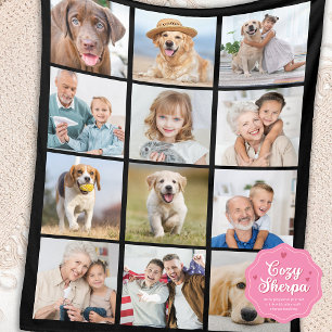 Einfache 12-Bilder-Familien-Freunde-Haustiere-Coll Sherpadecke