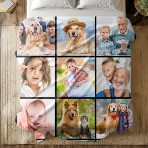 Einfache 12 Bilder individuelle Collage Familie Fr Fleecedecke