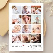 Einfache 12 Foto Collage Baby Dusche Vielen Dank Dankeskarte